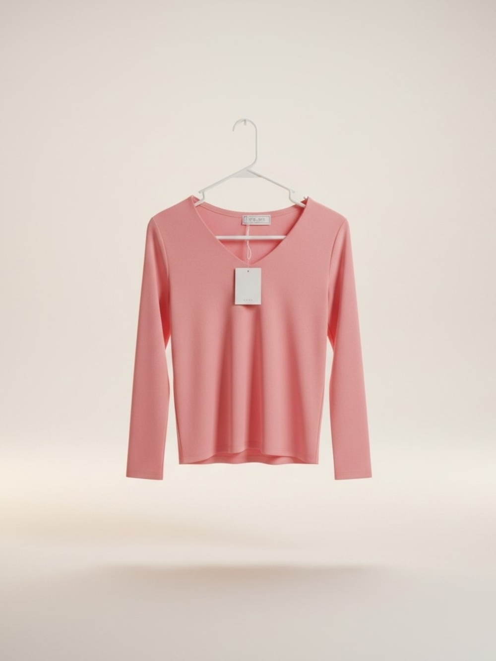 Dee..Zyy Design By TK Soft Pink V-Neck Tee In Small